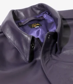 A-2 Jacket - Purple - Cowhide Lthr.