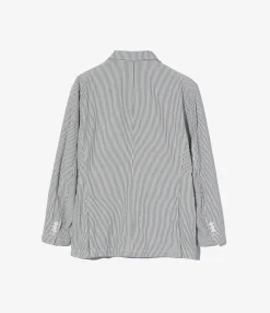 Andover Jacket - Navy Cotton Seersucker Stripe