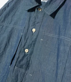 Army Pop Over Shirt - Indigo Cotton Chambray