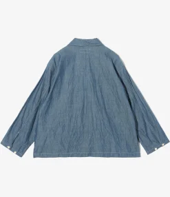 Army Pop Over Shirt - Indigo Cotton Chambray