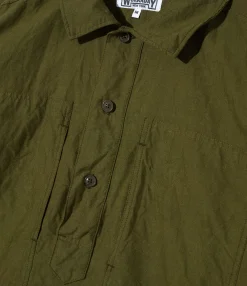 Army Pop Over Shirt - Olive Cotton Iridescent
