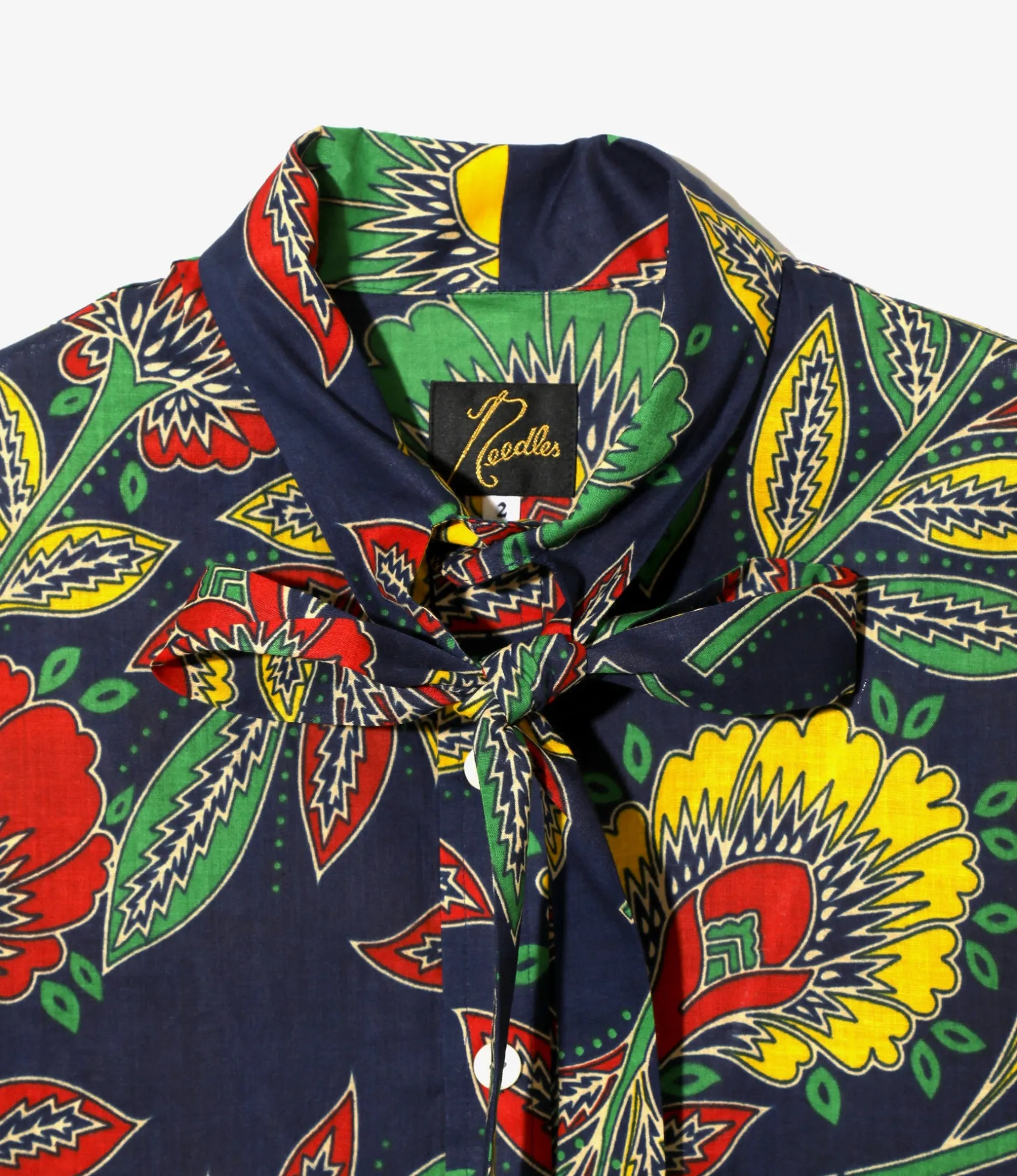 Ascot Collar Dress - Botanical - Printed Cotton Lawn
