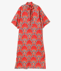 Ascot Collar Dress - Ginkgo - Printed Cotton Lawn