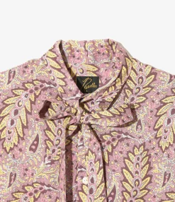 Ascot Collar Dress -  Paisley - Printed Cotton Lawn