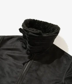 B3 Jacket - Black Polyester Fake Suede