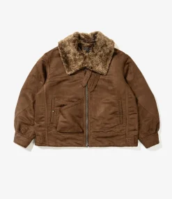 B3 Jacket - Brown Polyester Fake Suede