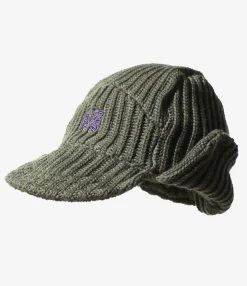 Bird Shooting Cap - Olive - Merino Wool