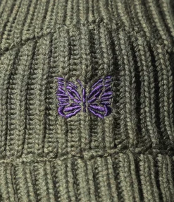 Bird Shooting Cap - Olive  - Merino Wool