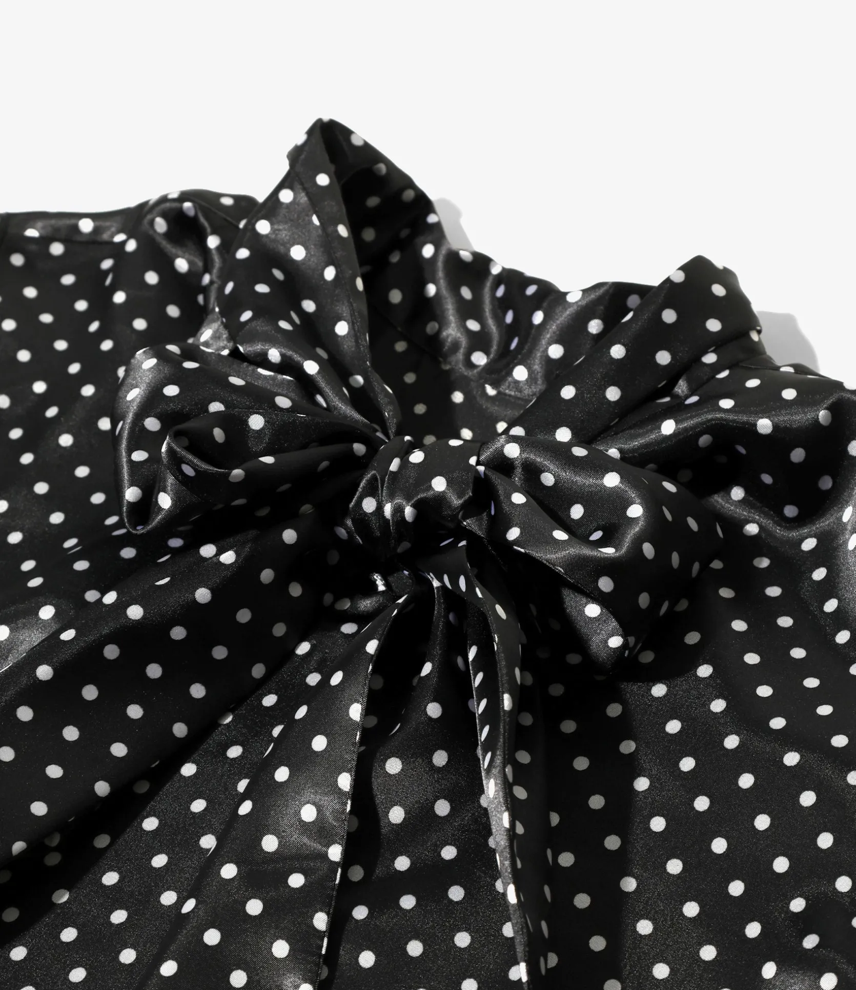 Bow Blouse - Black - Polka Dots Sateen