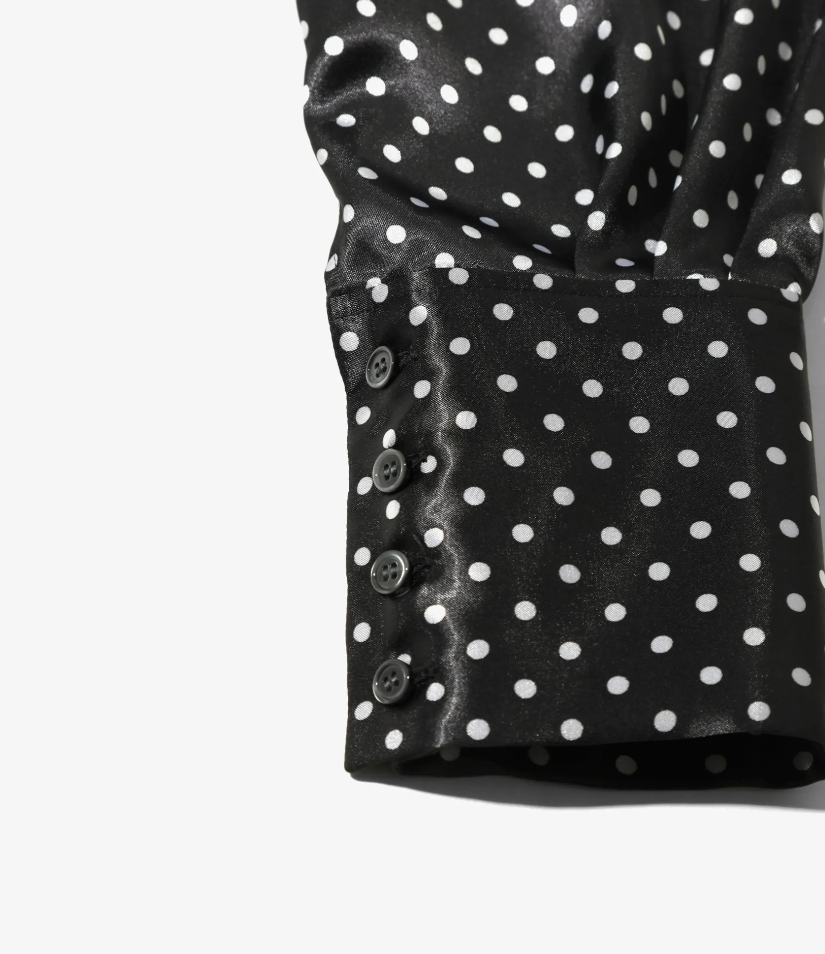 Bow Blouse - Black - Polka Dots Sateen
