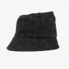 Bucket Hat - Black Crest Flocked Jacquard