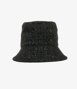 Bucket Hat - Black Crest Flocked Jacquard
