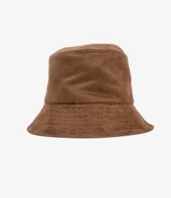 Bucket Hat - Brown Polyester Fake Suede