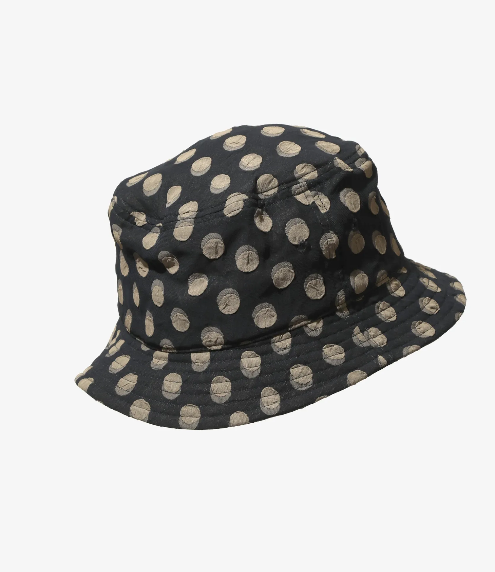 Bucket Hat - Navy - Polka Dot Jacquard
