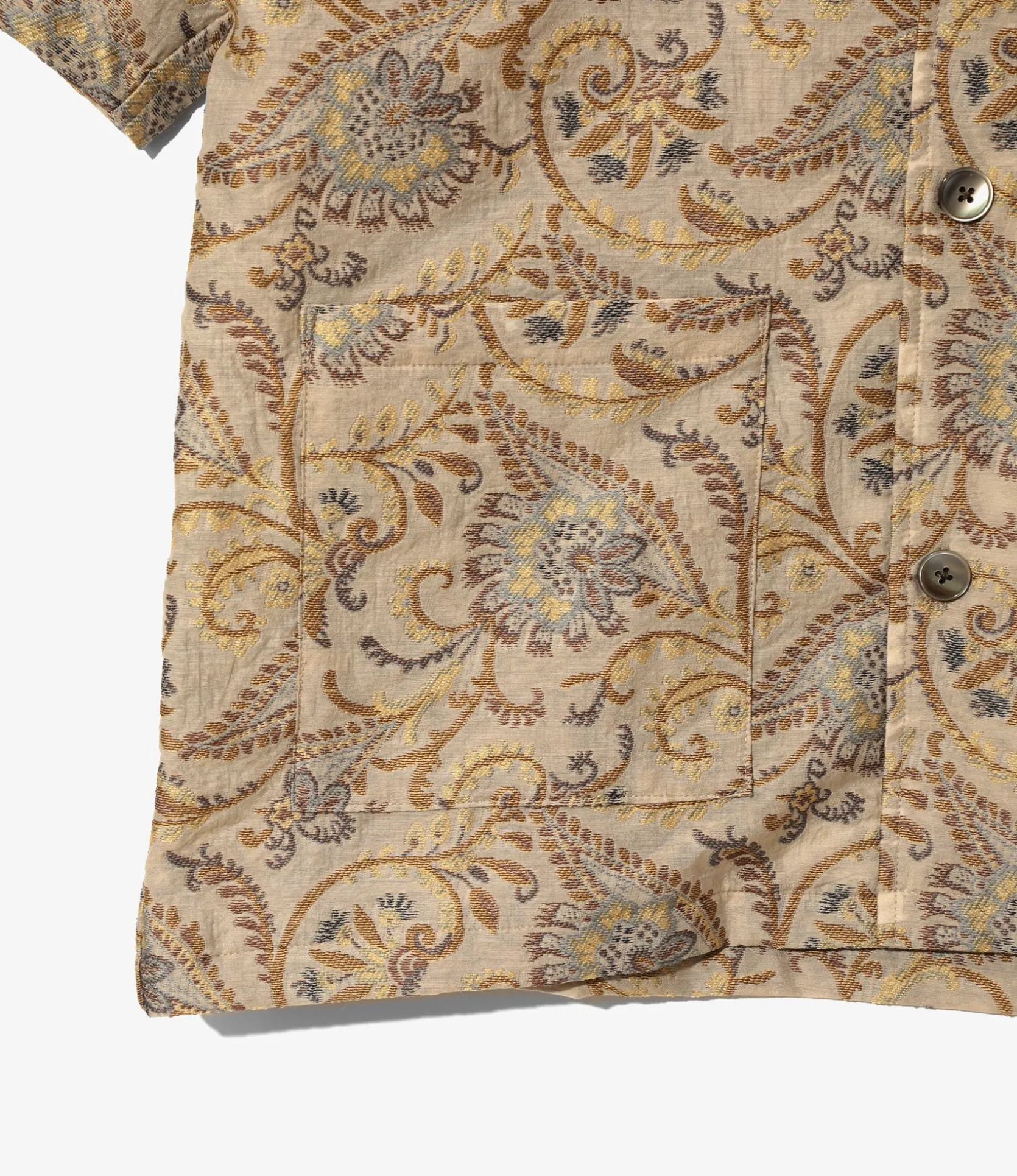 Cabana Shirt - Beige - Paisley Jacquard