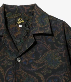Cabana Shirt - Navy - Paisley Jacquard