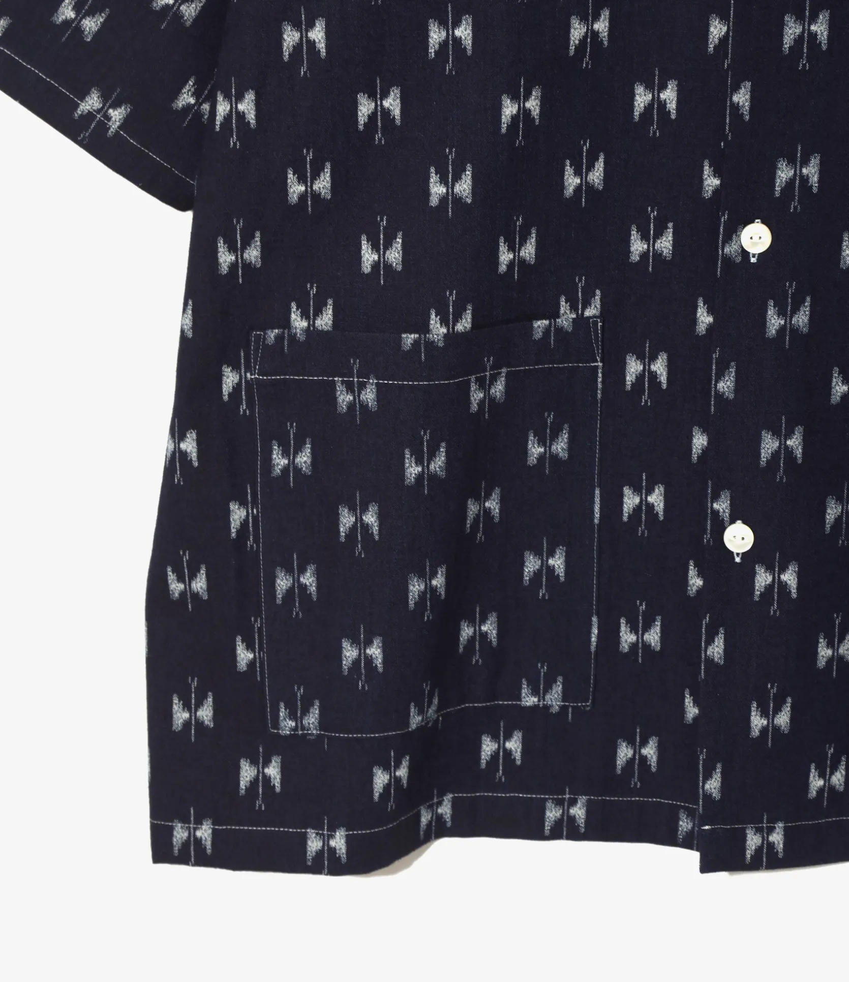 Cabana Shirt - Papillon - 6oz Printed Indigo Kasuri
