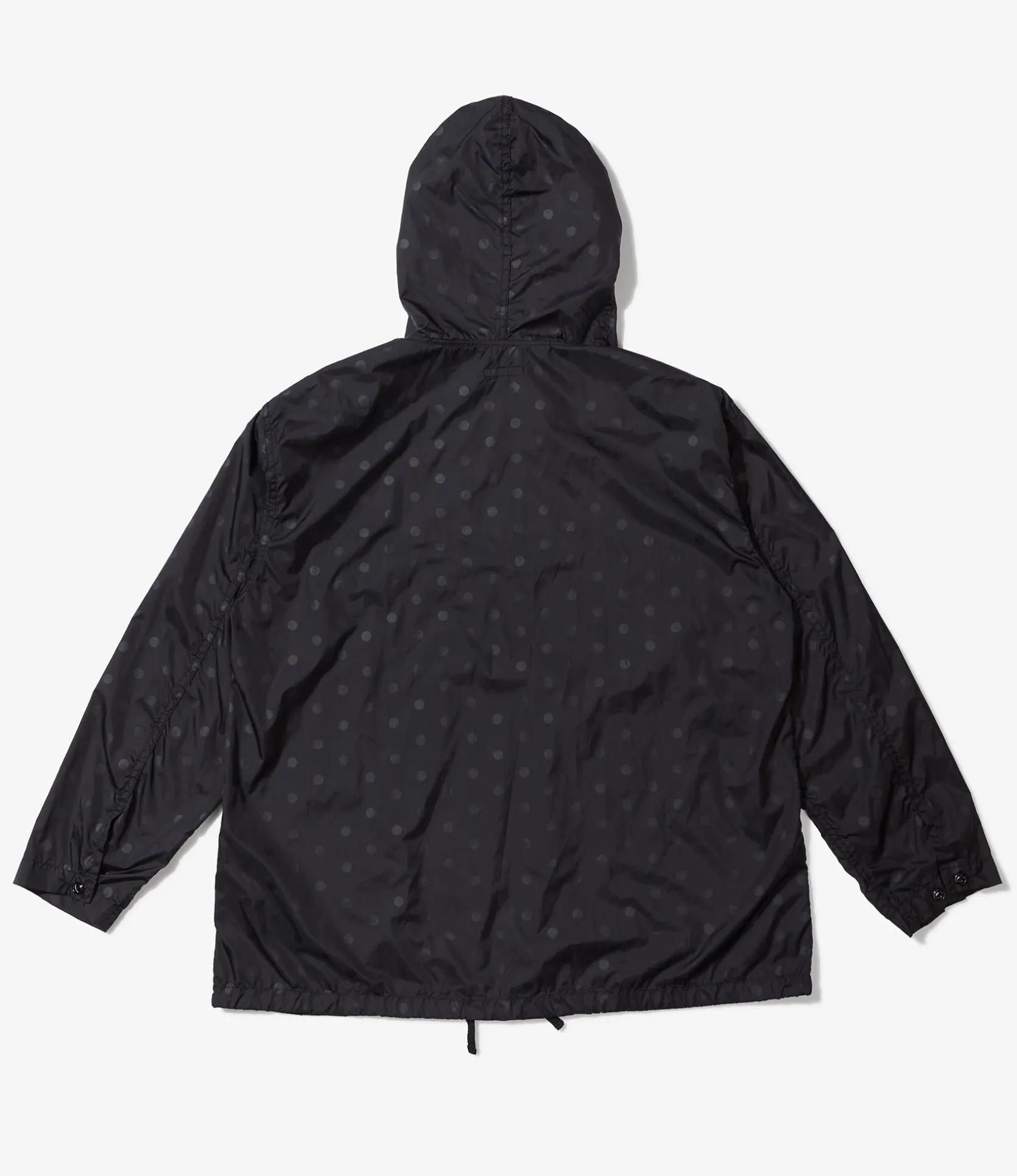 Cagoule Shirt - Black Nylon Polka Dot Printed Taffeta