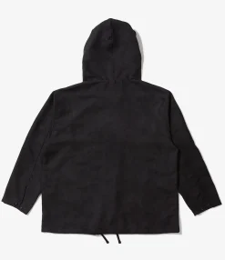 Cagoule Shirt - Black Polyester Lt. Weight Fake Suede