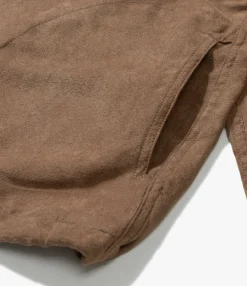 Cagoule Shirt - Khaki Polyester Lt. Weight Fake Suede