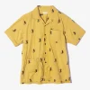 Camp Shirt - Khaki Gecko Embroidery