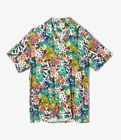 Camp Shirt - Multi Color African Print Patchwork