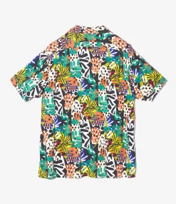 Camp Shirt - Multi Color African Print Patchwork
