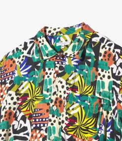Camp Shirt - Multi Color African Print Patchwork