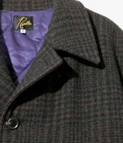 Car Coat - Charcoal - Wool Glen Plaid