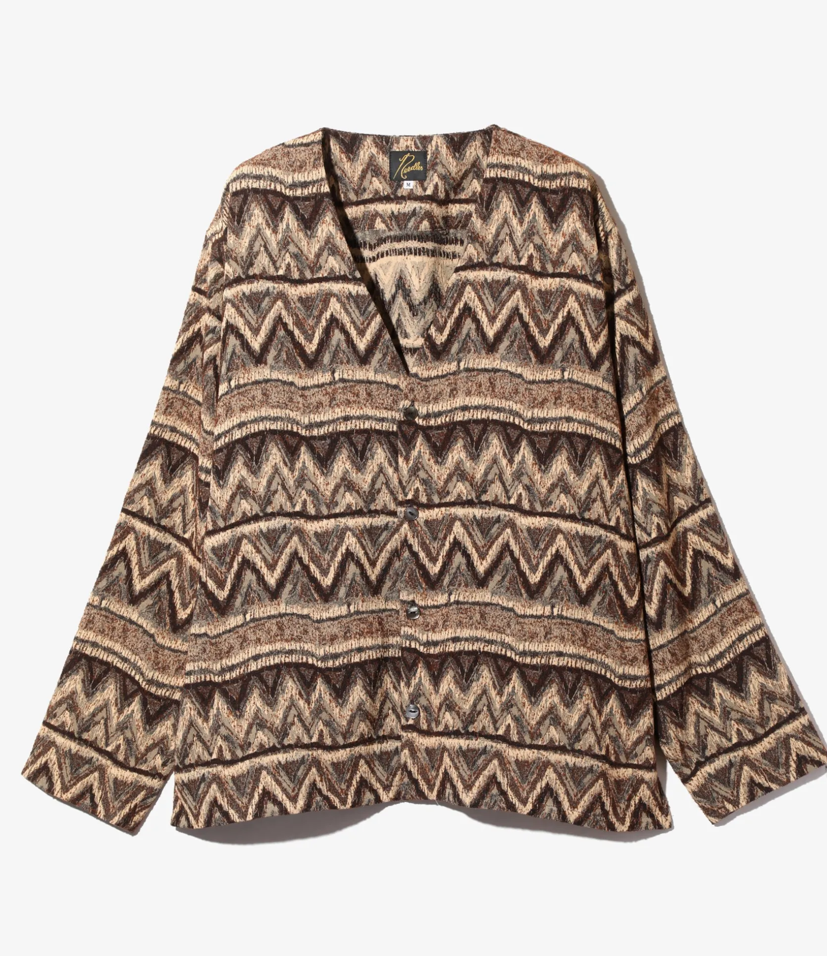 Cardigan Jacket - Brown - AC/R/W/N Zigzag Stripe Jq.