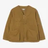 Cardigan Jacket - Dk. Khaki Cotton Crosgrain