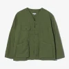 Cardigan Jacket - Olive Cotton Ripstop