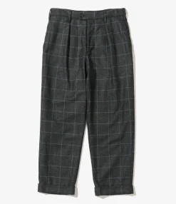 Carlyle Pant - Charcoal/Lt.Blue Wool Poly Windowpane
