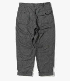 Carlyle Pant - Grey Poly Wool Herringbone