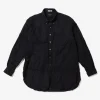 19 Century BD Shirt - Black Cotton Fringe Patchwork