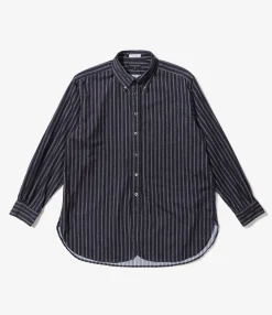 19 Century BD Shirt - Navy Regimental Stripe Printed Corduroy