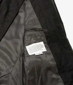 Chelsea Jacket - Black Cotton Brushed Herringbone