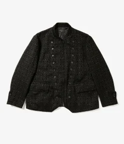 Chelsea Jacket - Black Crest Flocked Jacquard