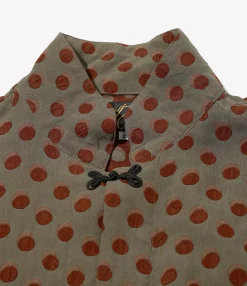China Shirt - Brown - Polka Dot Jacquard
