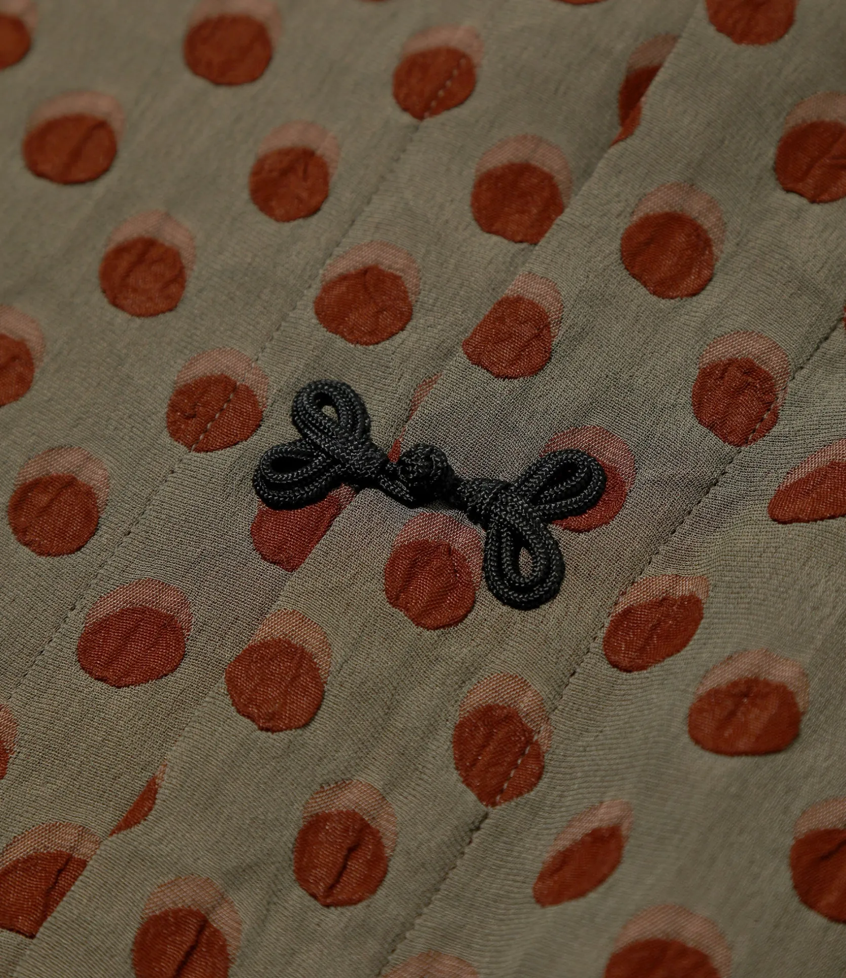 China Shirt - Brown - Polka Dot Jacquard