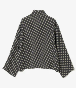 China Shirt - Navy - Polka Dot Jacquard