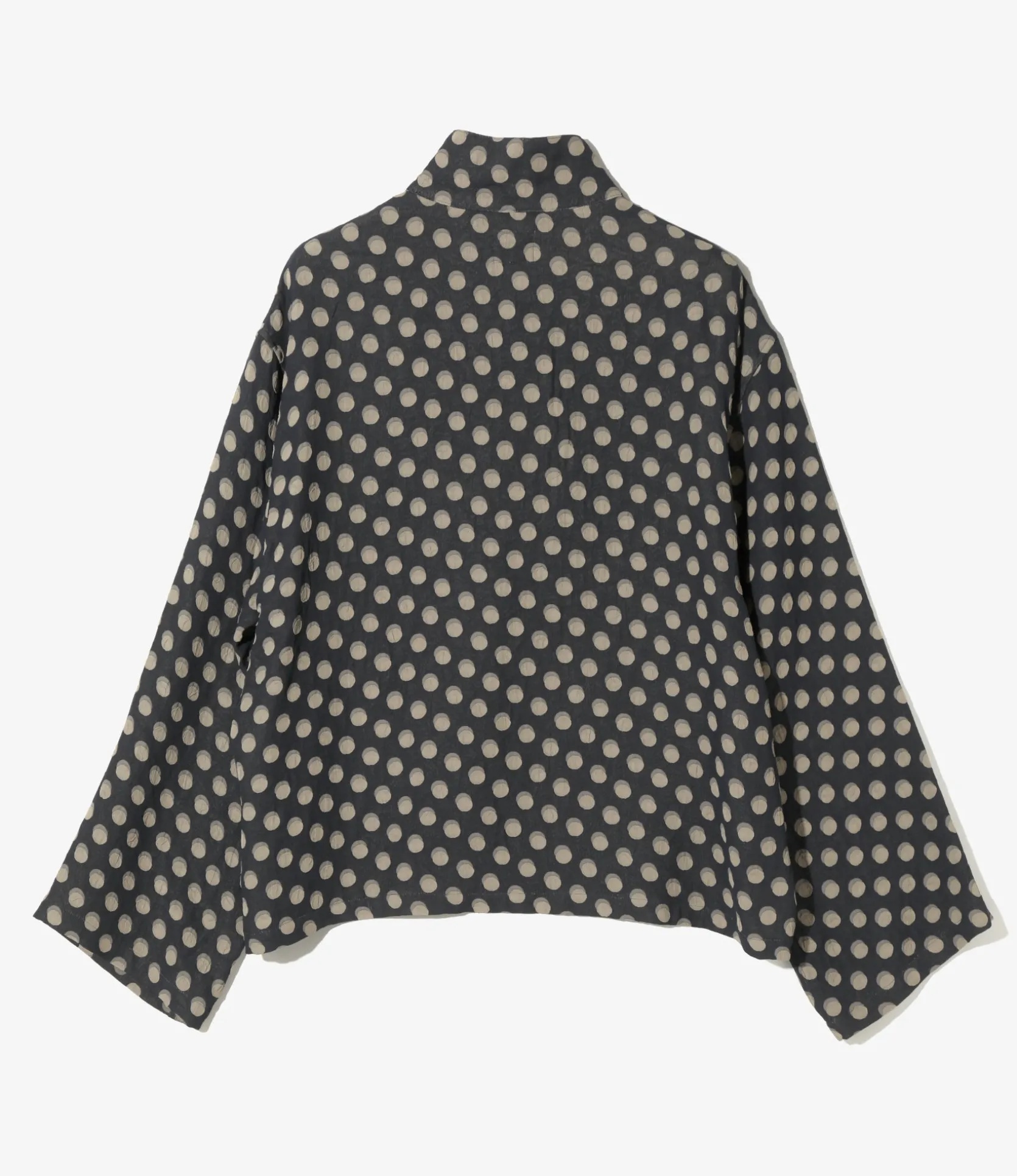 China Shirt - Navy - Polka Dot Jacquard