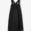 Cinch Dress - Black Nano Fineline Twill