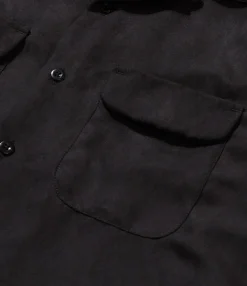 Classic Shirt - Black Polyester Lt. Weight Fake Suede
