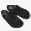 Clog Sandal - Black - Suede Leather