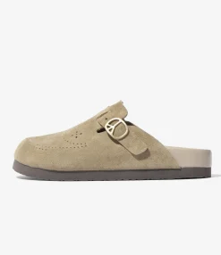 Clog Sandal - Taupe - Suede Leather