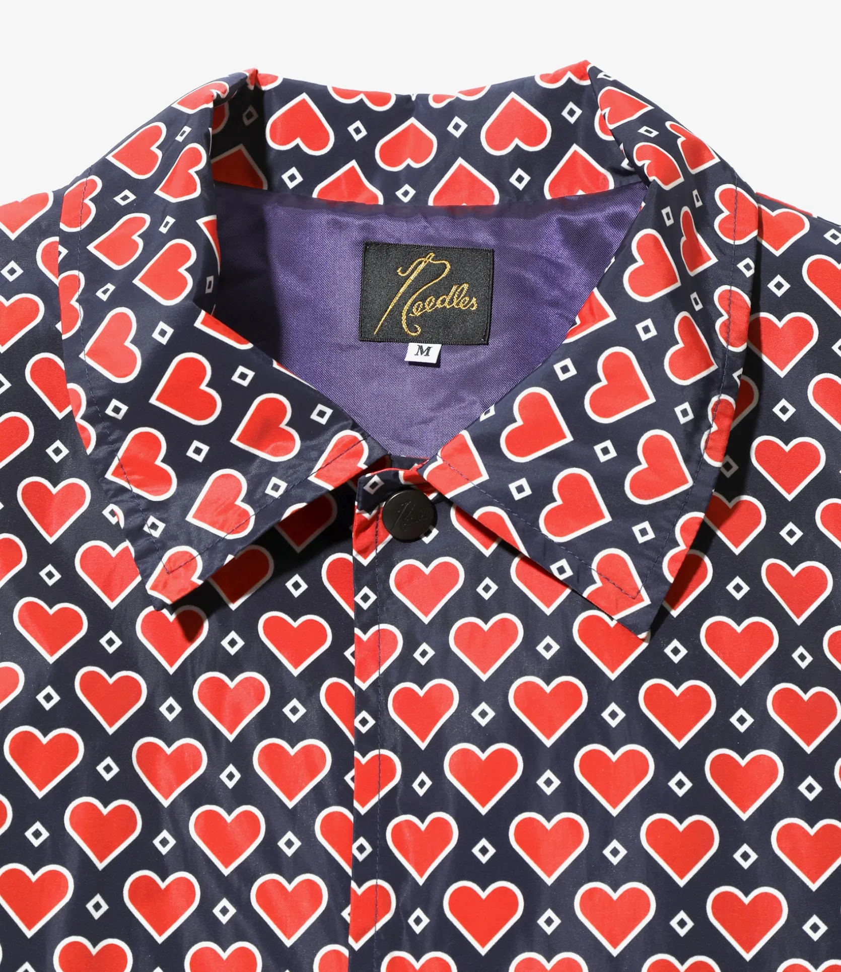 Coach Jacket - Navy Heart - Poly Taffeta / Printed