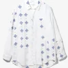Combo Short Collar Shirt - White CP Crest Embroidery