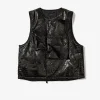 Cover Vest - Black Alligator Embossed Fake Leather