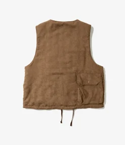 Cover Vest - Khaki Polyester Lt. Weight Fake Suede